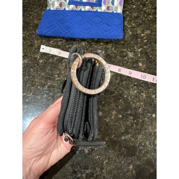 Vera Bradley Set of 2 Wallets Electric Blue Trifold + Black Zip ID Key - Picture 11 of 13